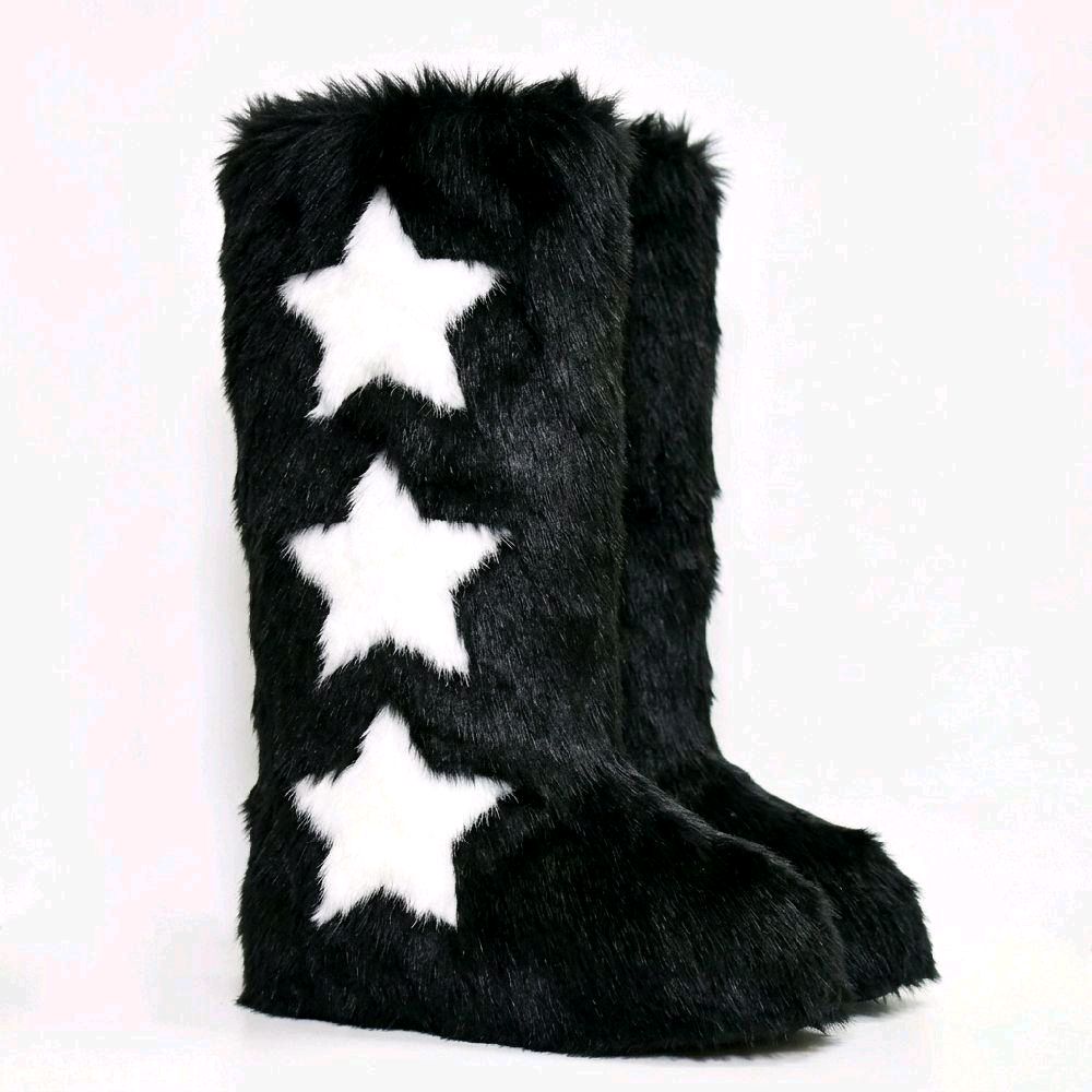 Starbootz Black fur boots — Starbootz Black Label 2026