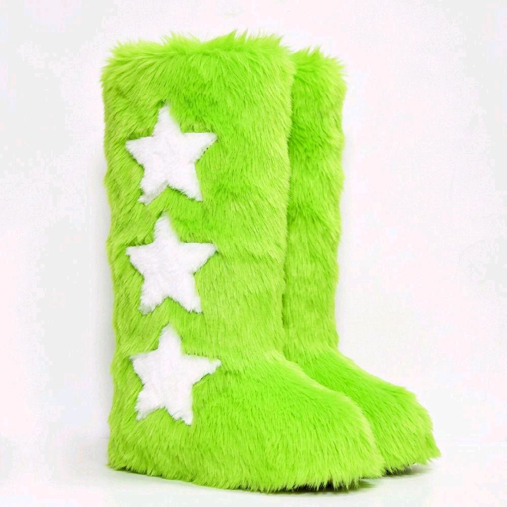 Starbootz Lime fur boots — Starbootz Black Label 2026