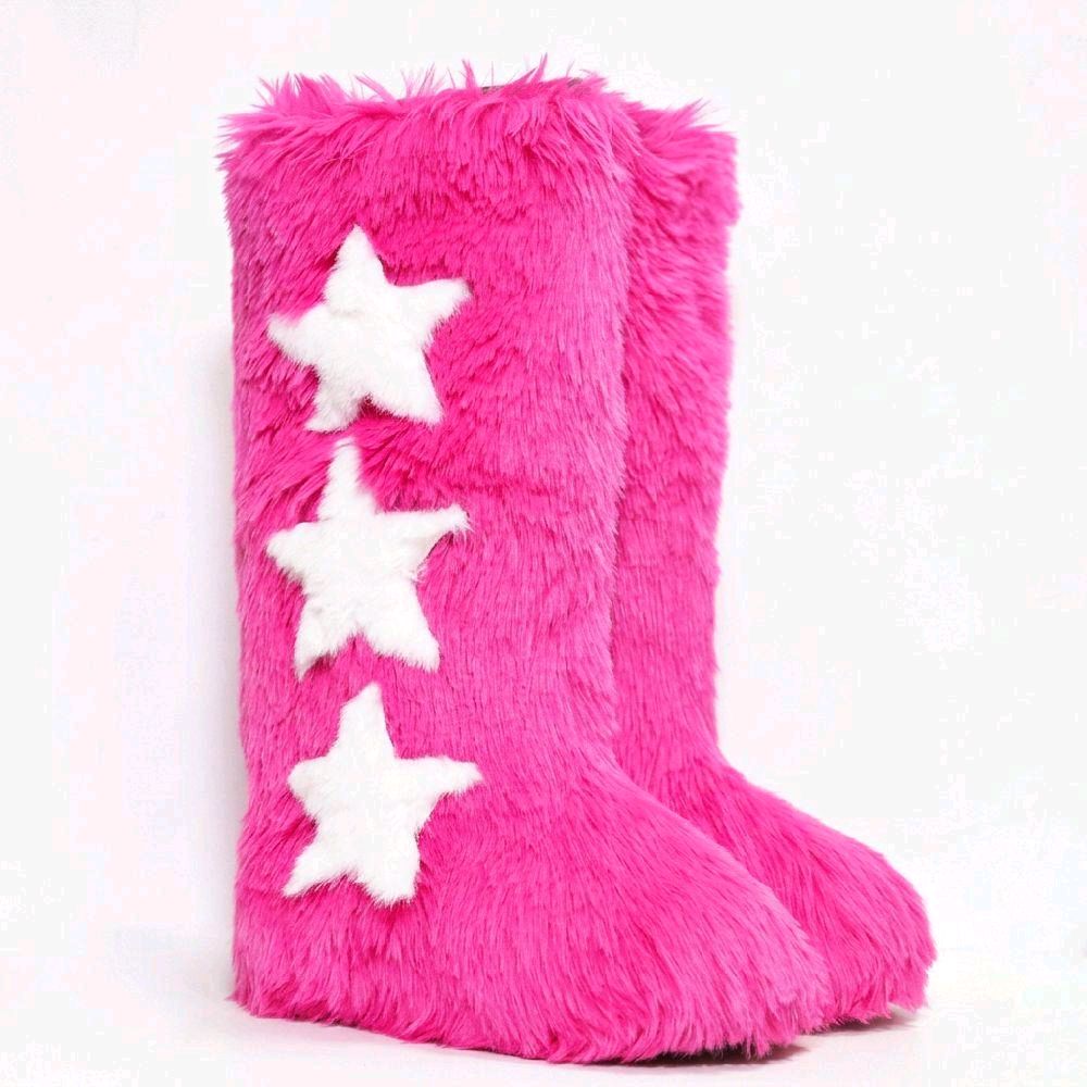 Starbootz Hot Pink fur boots — Starbootz Black Label 2026